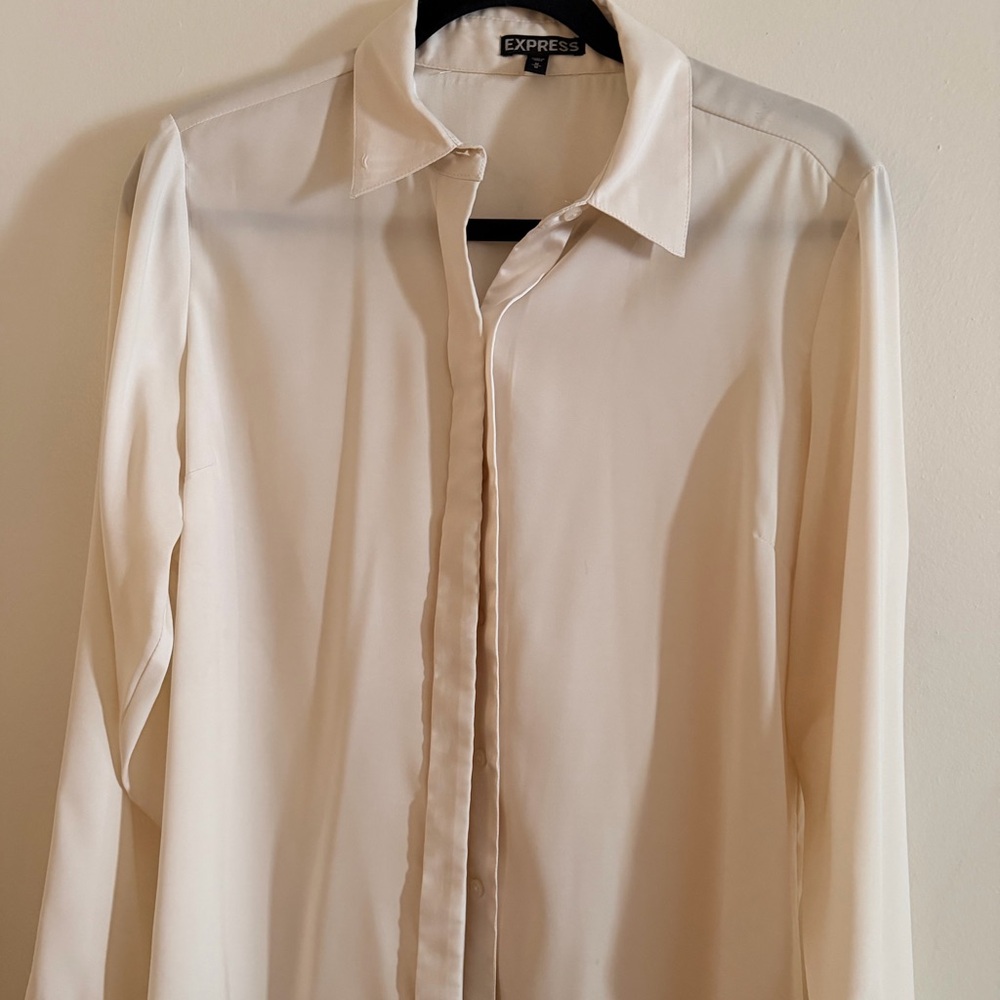 Express Cream Dress Shirt for Women